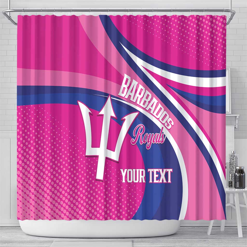 Custom Barbados Royals Cricket Shower Curtain Go Champions Tridents Pink Version