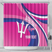 Custom Barbados Royals Cricket Shower Curtain Go Champions Tridents Pink Version