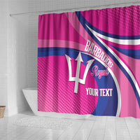 Custom Barbados Royals Cricket Shower Curtain Go Champions Tridents Pink Version