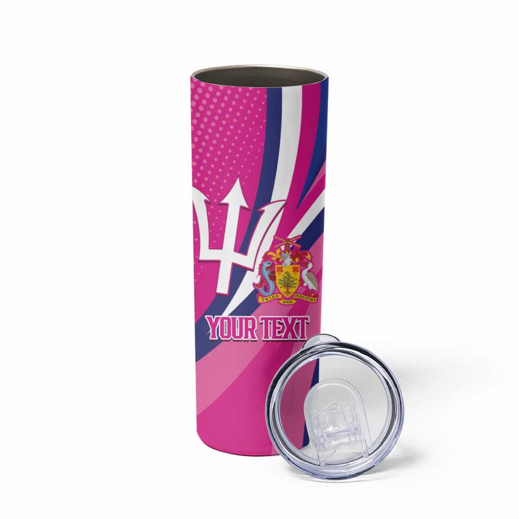 Custom Barbados Royals Cricket Skinny Tumbler Go Champions Tridents Pink Version