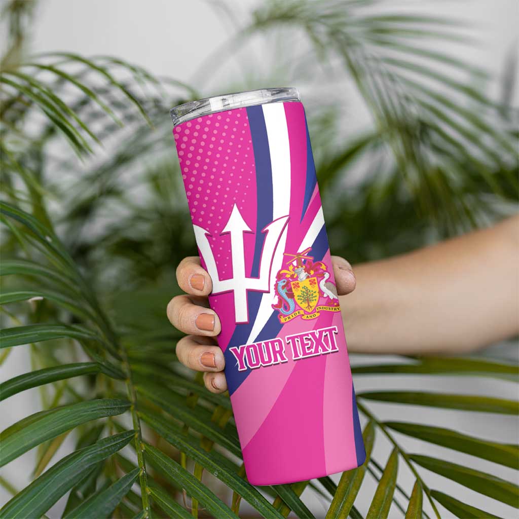 Custom Barbados Royals Cricket Skinny Tumbler Go Champions Tridents Pink Version