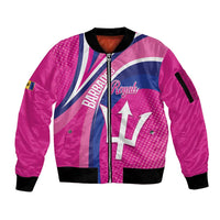 Custom Barbados Royals Cricket Sleeve Zip Bomber Jacket Go Champions Tridents Pink Version