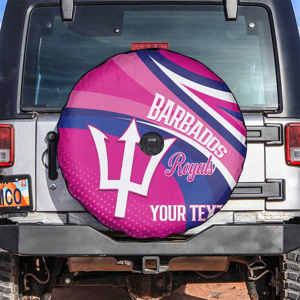 Custom Barbados Royals Cricket Spare Tire Cover Go Champions Tridents Pink Version