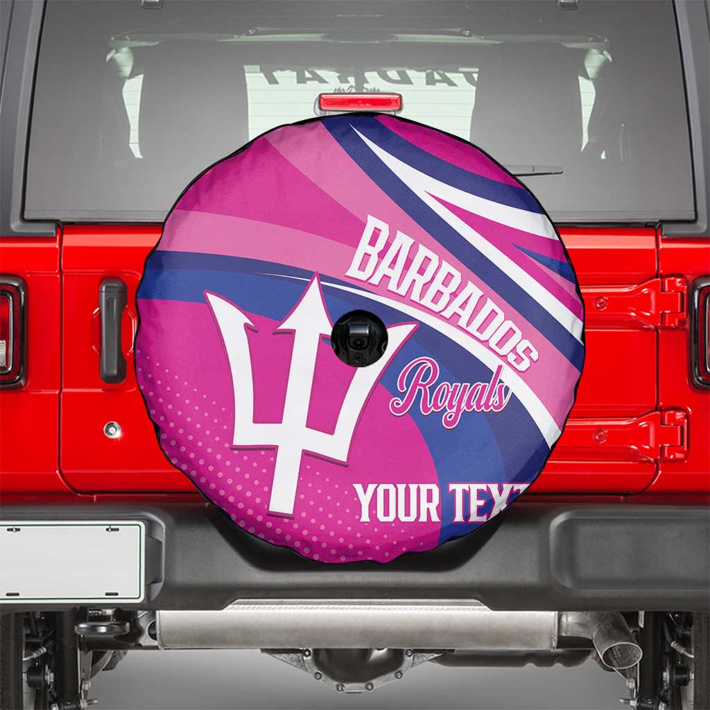 Custom Barbados Royals Cricket Spare Tire Cover Go Champions Tridents Pink Version