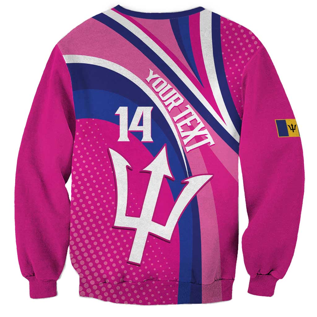 Custom Barbados Royals Cricket Sweatshirt Go Champions Tridents Pink Version