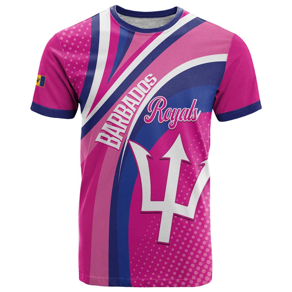 Custom Barbados Royals Cricket T Shirt Go Champions Tridents Pink Version