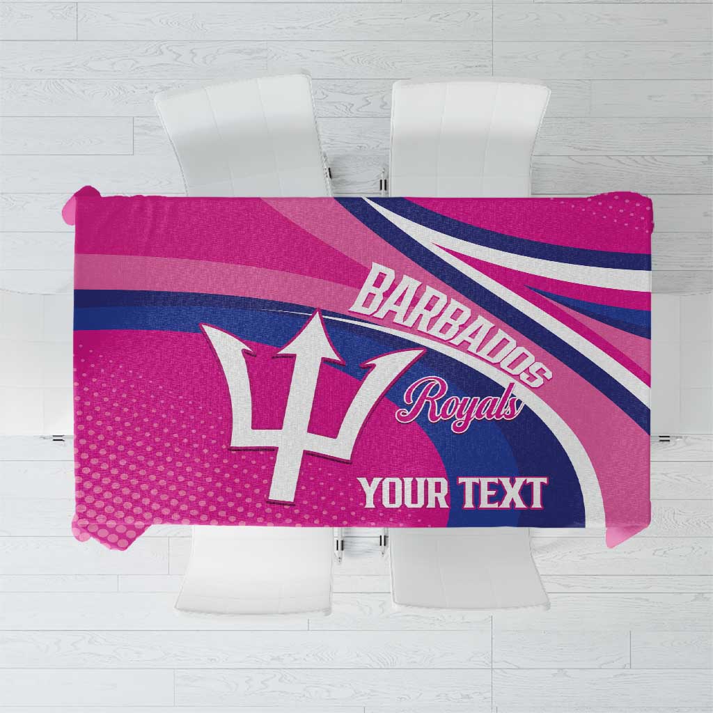 Custom Barbados Royals Cricket Tablecloth Go Champions Tridents Pink Version