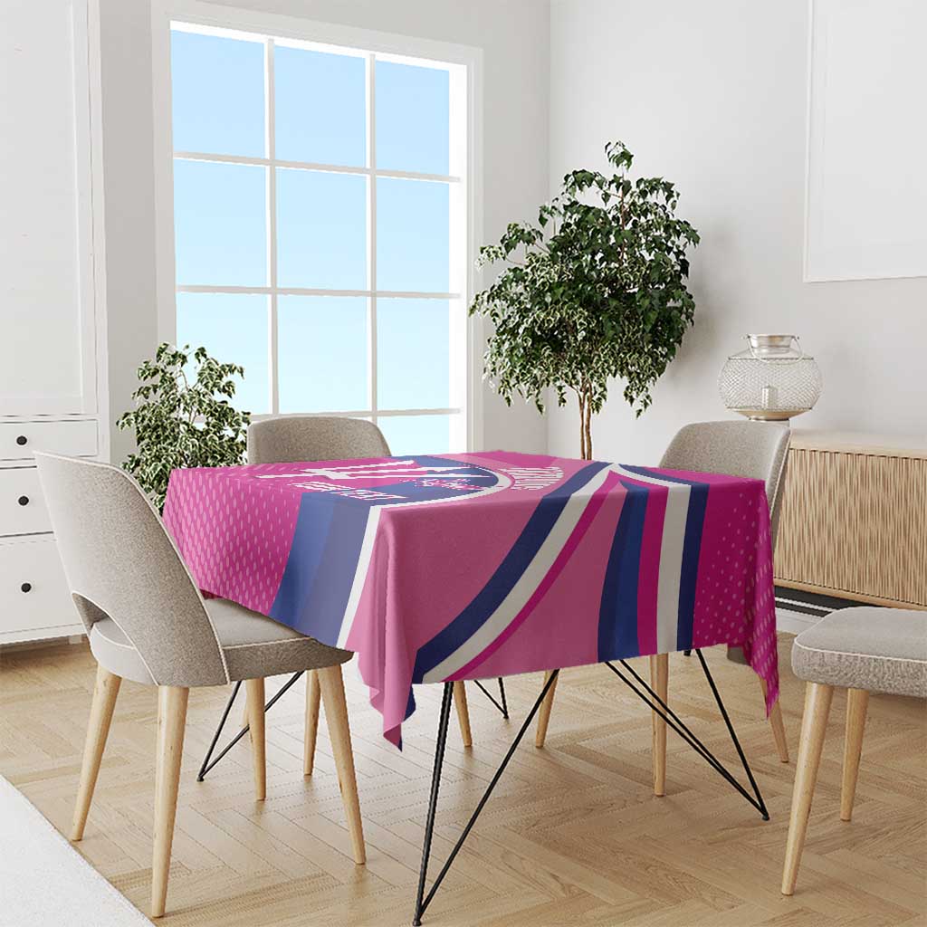 Custom Barbados Royals Cricket Tablecloth Go Champions Tridents Pink Version