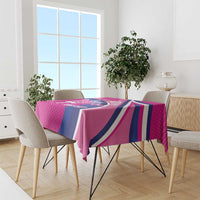 Custom Barbados Royals Cricket Tablecloth Go Champions Tridents Pink Version