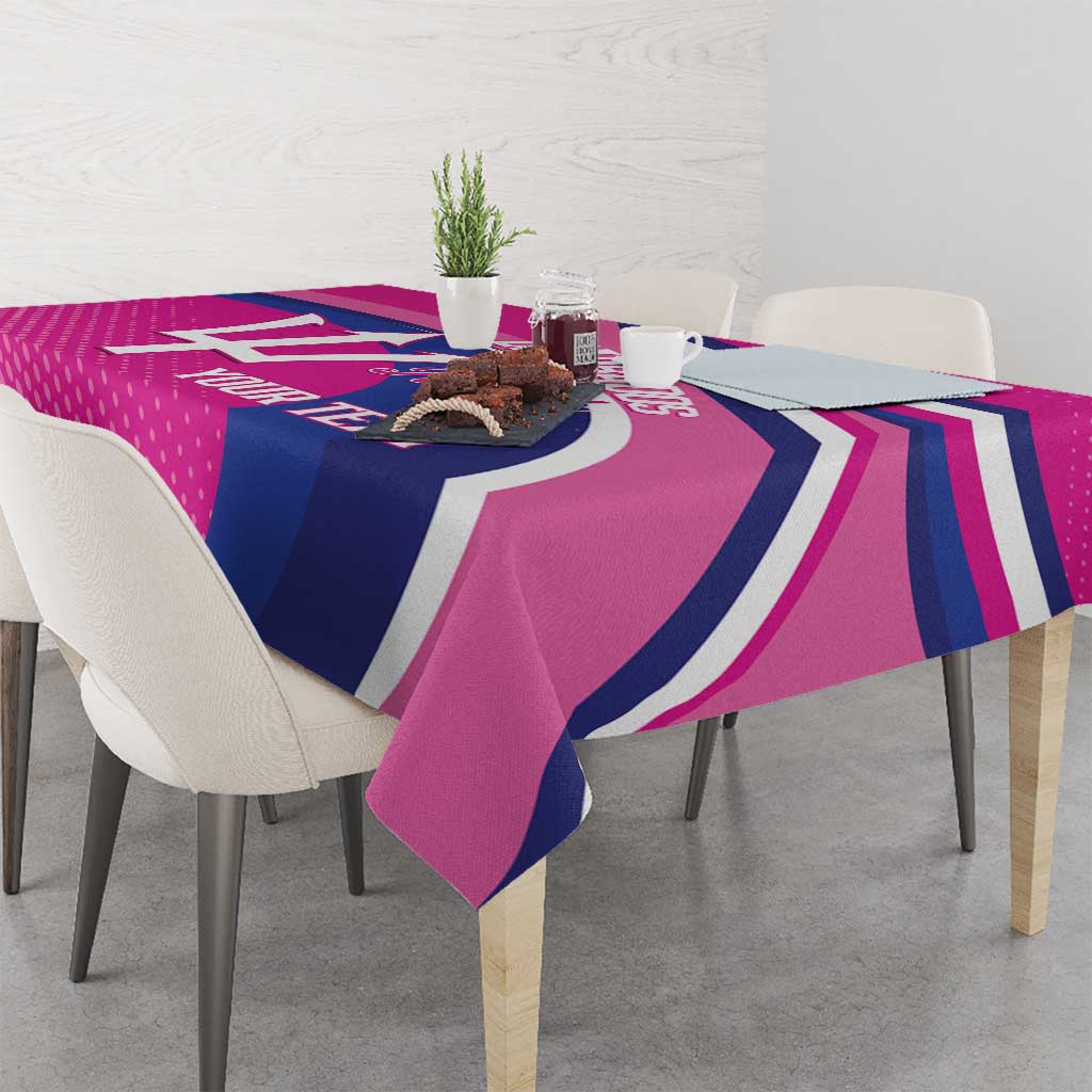 Custom Barbados Royals Cricket Tablecloth Go Champions Tridents Pink Version