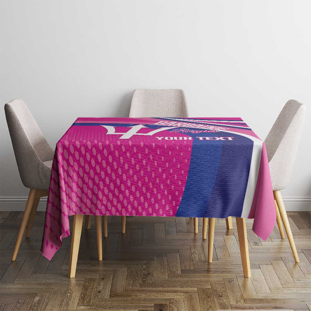 Custom Barbados Royals Cricket Tablecloth Go Champions Tridents Pink Version