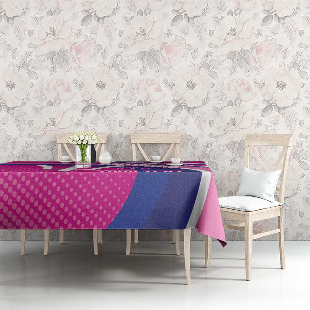 Custom Barbados Royals Cricket Tablecloth Go Champions Tridents Pink Version
