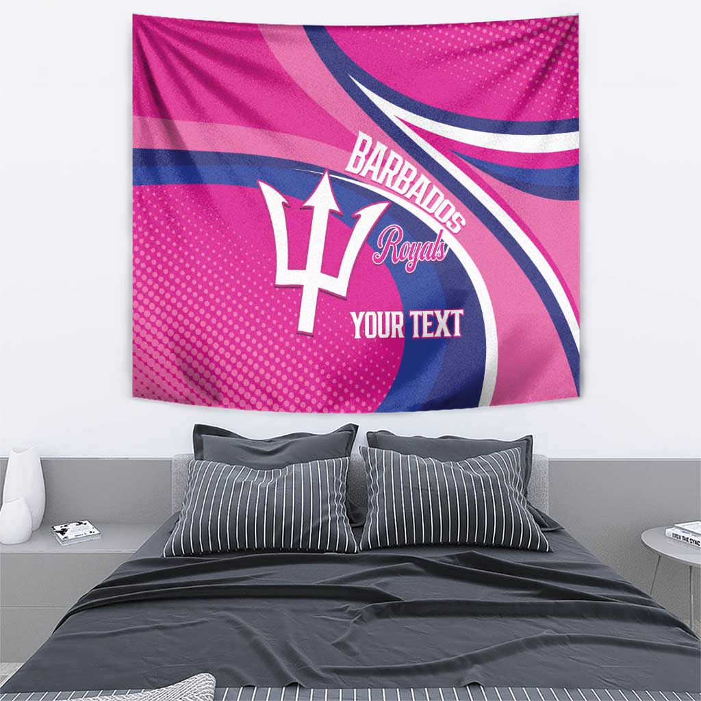 Custom Barbados Royals Cricket Tapestry Go Champions Tridents Pink Version
