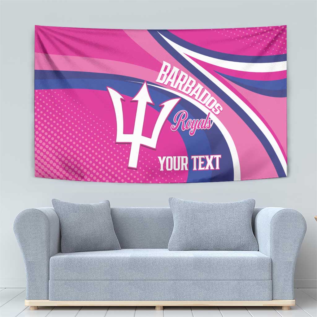 Custom Barbados Royals Cricket Tapestry Go Champions Tridents Pink Version