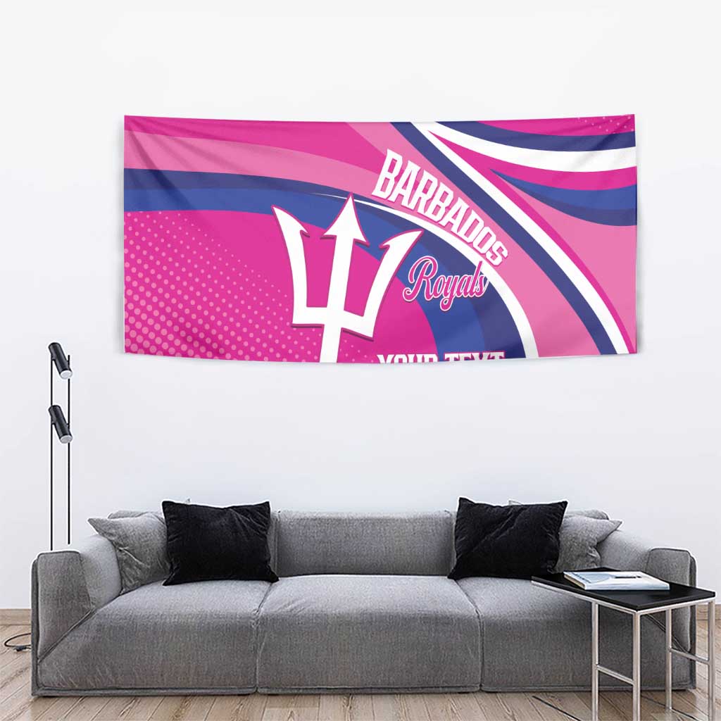 Custom Barbados Royals Cricket Tapestry Go Champions Tridents Pink Version
