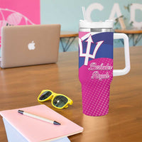Custom Barbados Royals Cricket Tumbler With Handle Go Champions Tridents Pink Version
