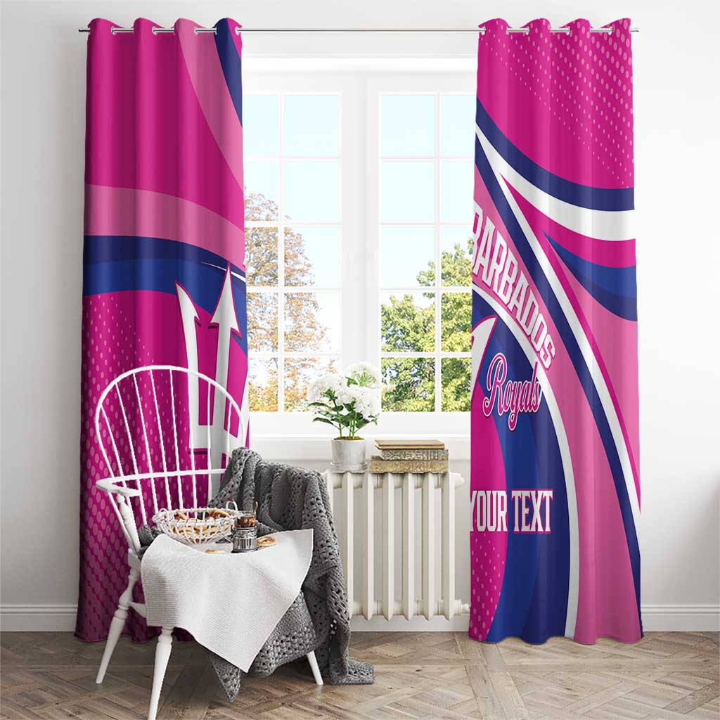 Custom Barbados Royals Cricket Window Curtain Go Champions Tridents Pink Version