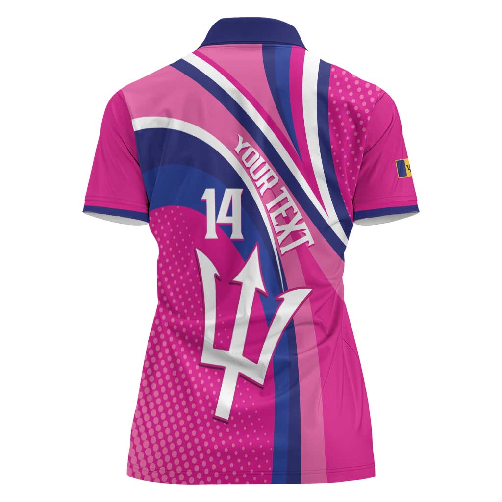 Custom Barbados Royals Cricket Women Polo Shirt Go Champions Tridents Pink Version
