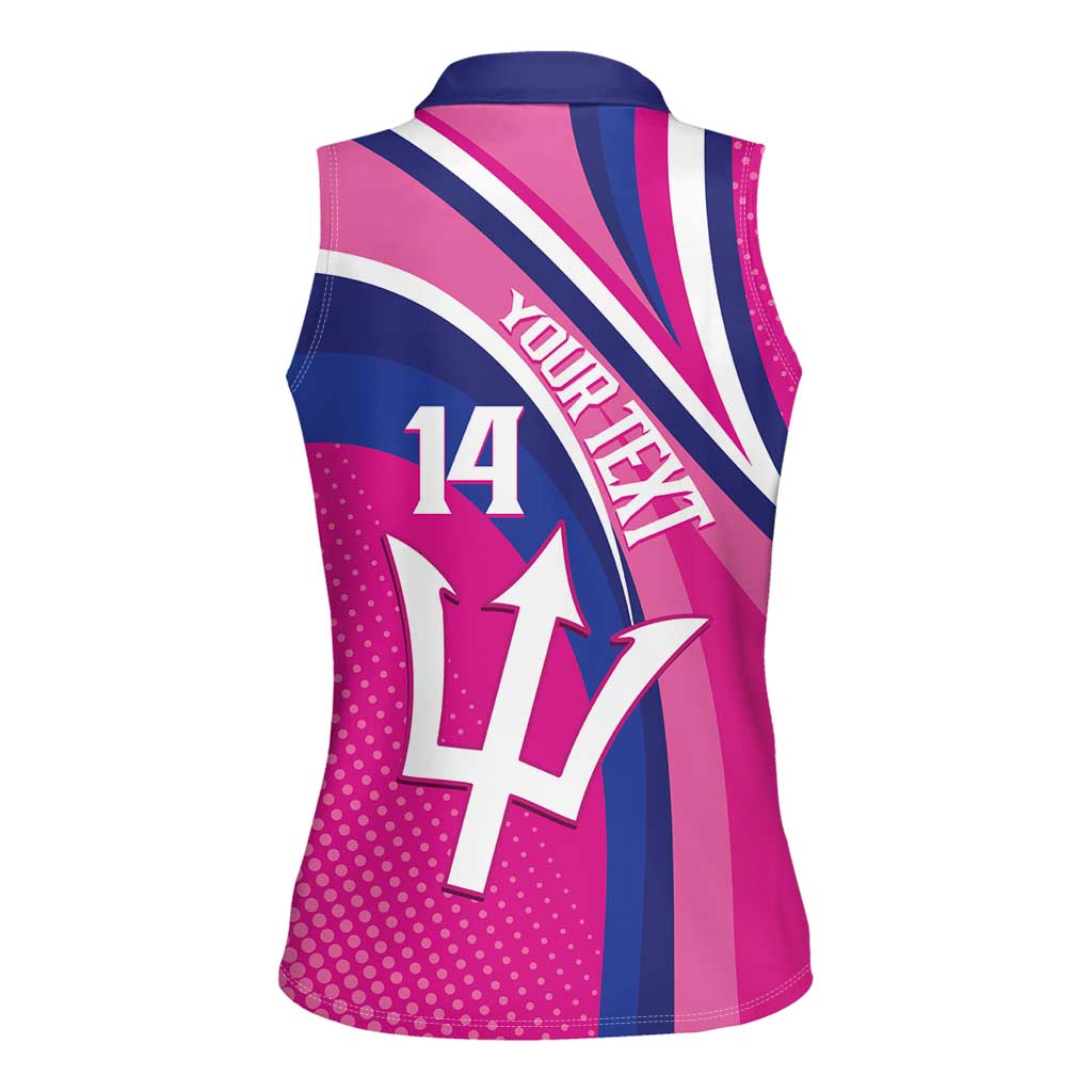 Custom Barbados Royals Cricket Women Sleeveless Polo Shirt Go Champions Tridents Pink Version