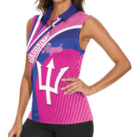 Custom Barbados Royals Cricket Women Sleeveless Polo Shirt Go Champions Tridents Pink Version