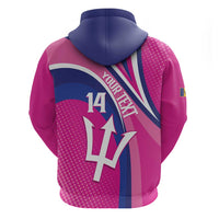 Custom Barbados Royals Cricket Zip Hoodie Go Champions Tridents Pink Version