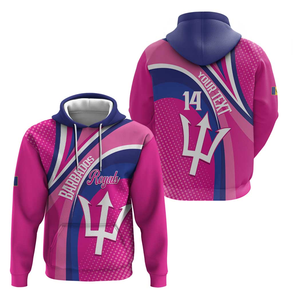 Custom Barbados Royals Cricket Zip Hoodie Go Champions Tridents Pink Version