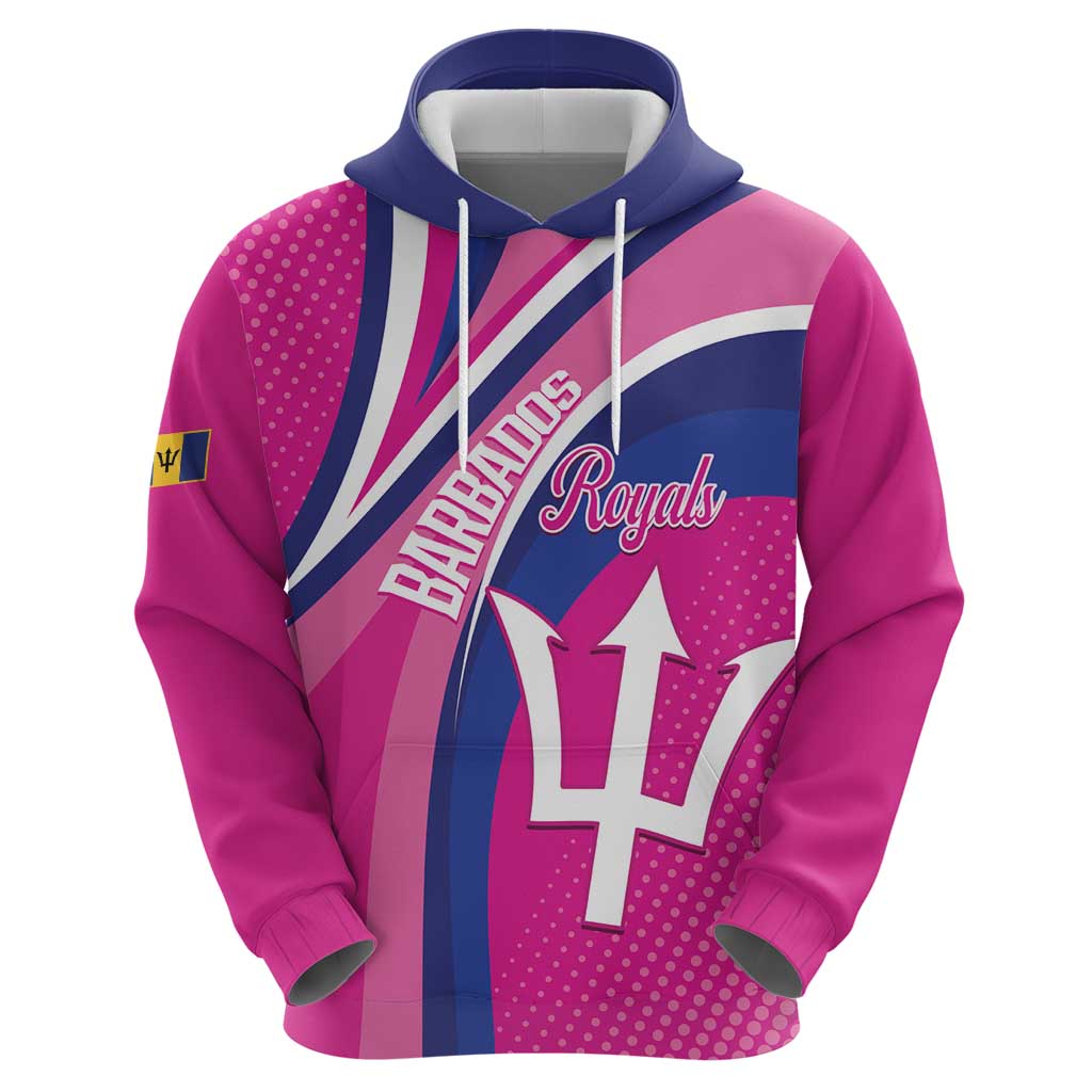 Custom Barbados Royals Cricket Zip Hoodie Go Champions Tridents Pink Version
