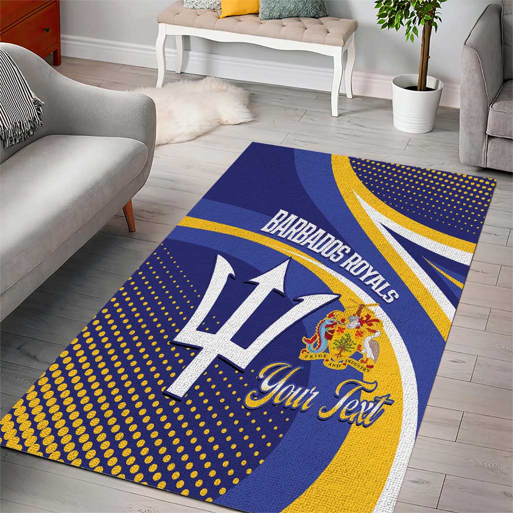 Custom Barbados Royals Cricket Area Rug Go Champions Tridents Yellow Version