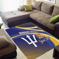 Custom Barbados Royals Cricket Area Rug Go Champions Tridents Yellow Version