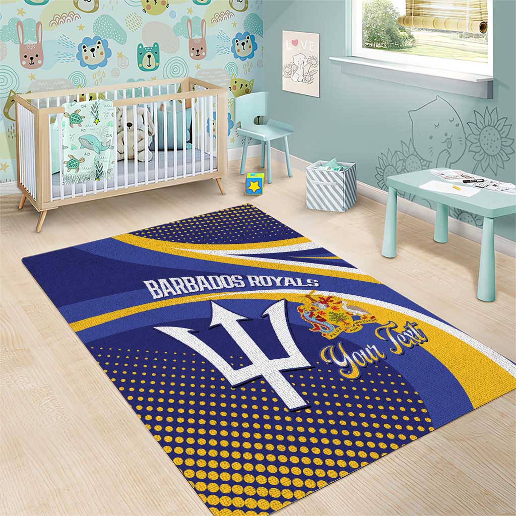 Custom Barbados Royals Cricket Area Rug Go Champions Tridents Yellow Version