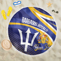 Custom Barbados Royals Cricket Beach Blanket Go Champions Tridents Yellow Version