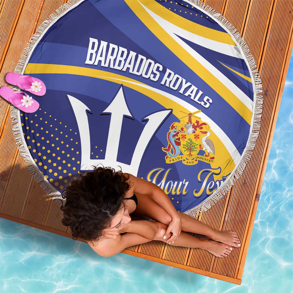 Custom Barbados Royals Cricket Beach Blanket Go Champions Tridents Yellow Version