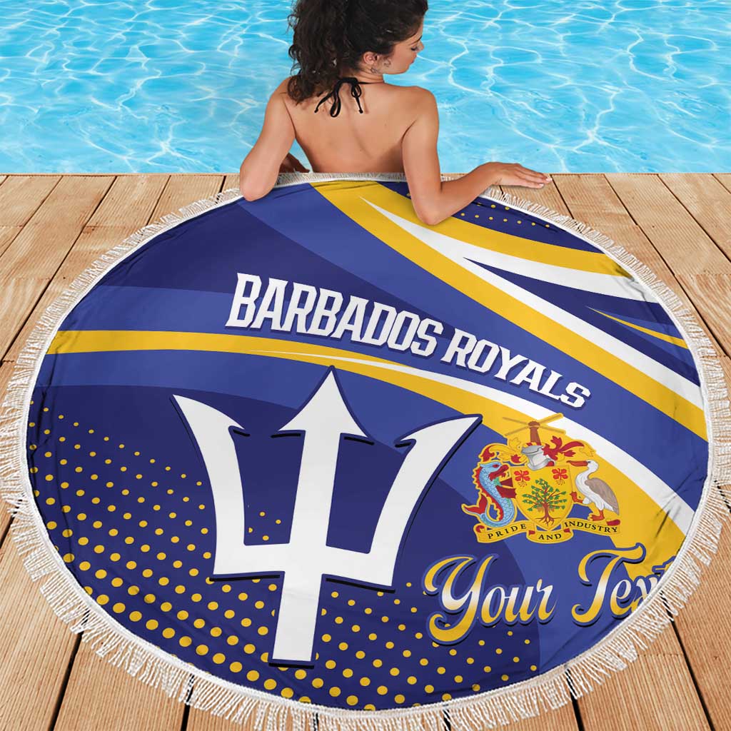 Custom Barbados Royals Cricket Beach Blanket Go Champions Tridents Yellow Version