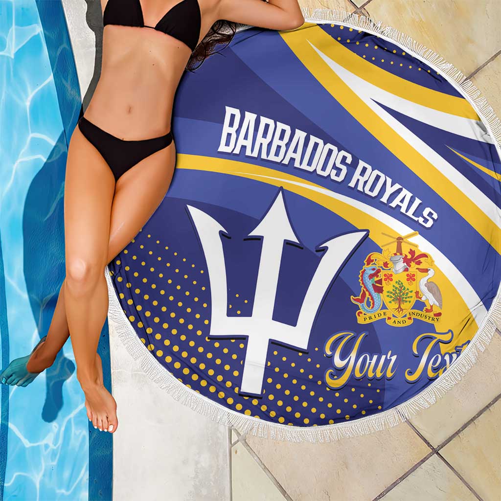 Custom Barbados Royals Cricket Beach Blanket Go Champions Tridents Yellow Version