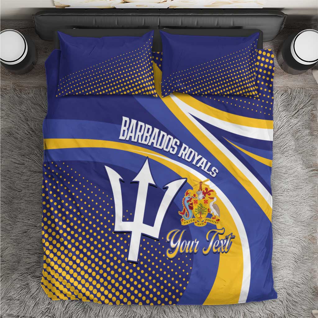 Custom Barbados Royals Cricket Bedding Set Go Champions Tridents Yellow Version