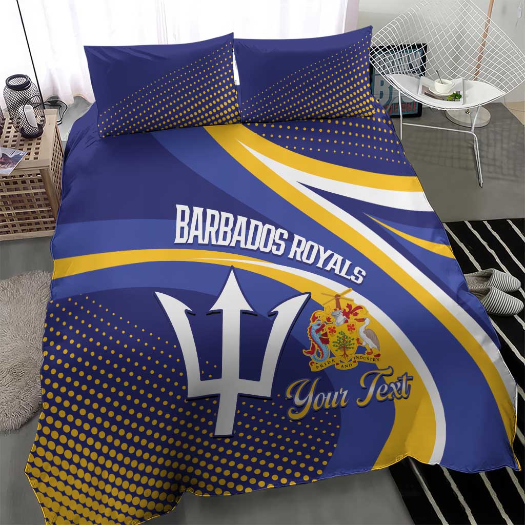 Custom Barbados Royals Cricket Bedding Set Go Champions Tridents Yellow Version