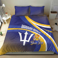 Custom Barbados Royals Cricket Bedding Set Go Champions Tridents Yellow Version