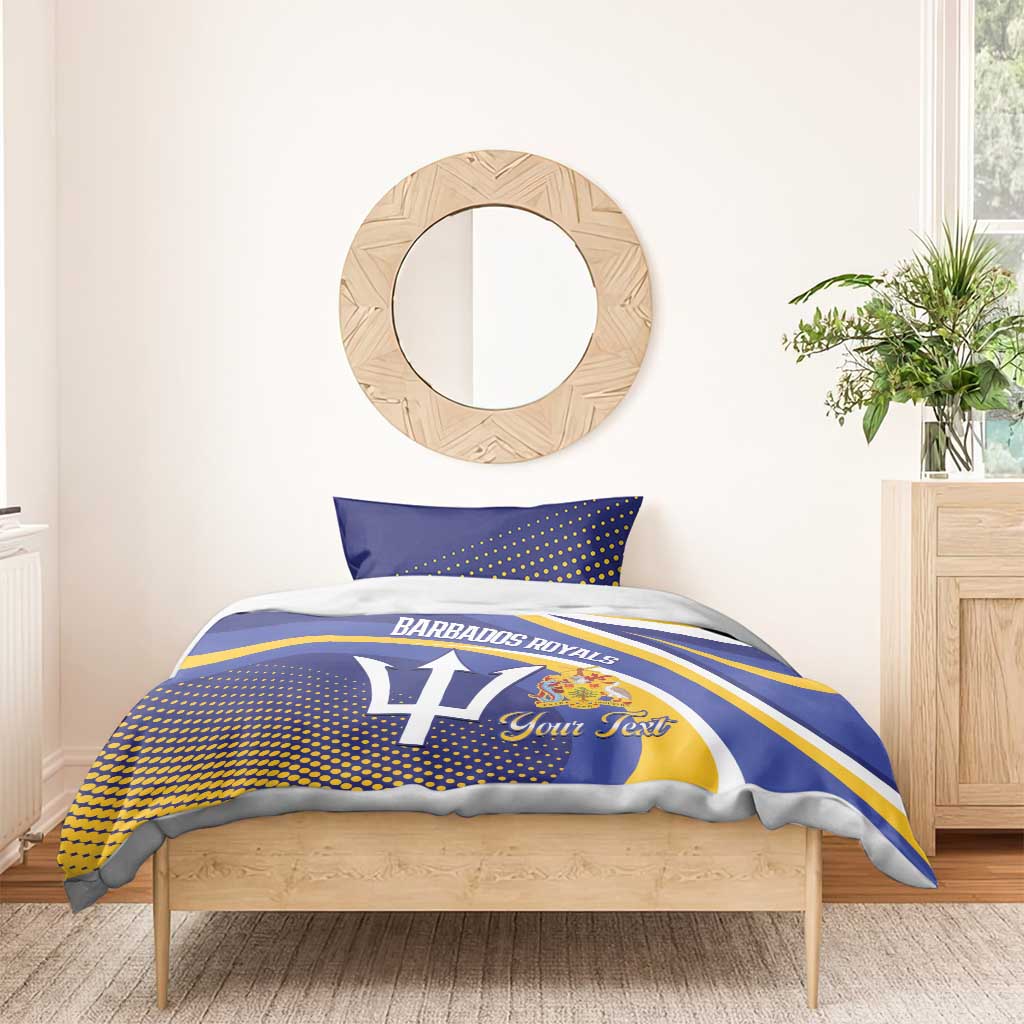 Custom Barbados Royals Cricket Bedding Set Go Champions Tridents Yellow Version