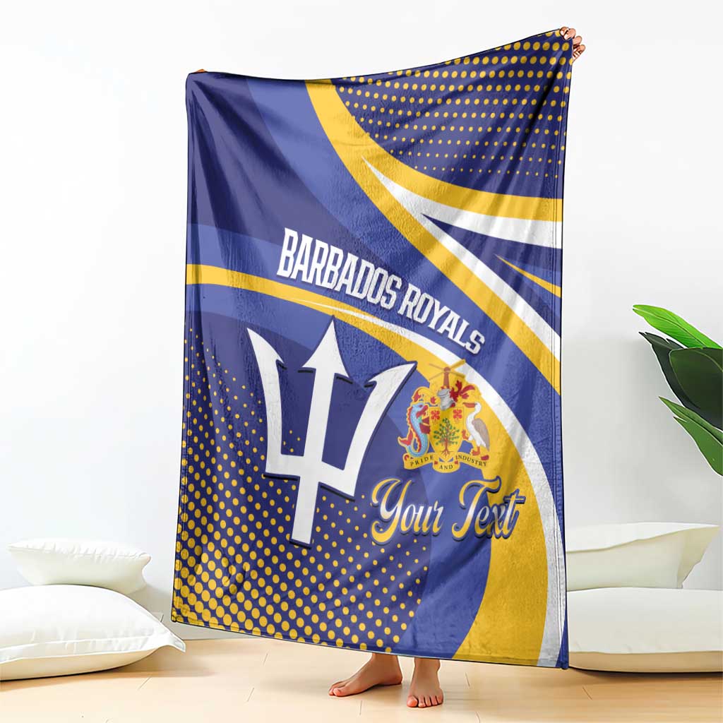 Custom Barbados Royals Cricket Blanket Go Champions Tridents Yellow Version