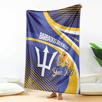 Custom Barbados Royals Cricket Blanket Go Champions Tridents Yellow Version