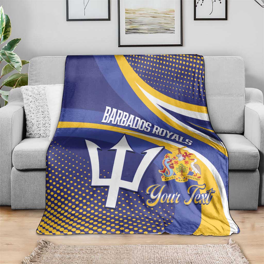 Custom Barbados Royals Cricket Blanket Go Champions Tridents Yellow Version