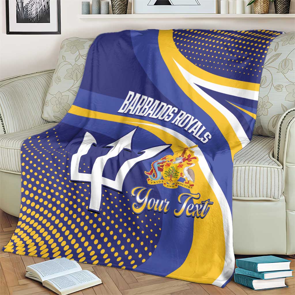 Custom Barbados Royals Cricket Blanket Go Champions Tridents Yellow Version