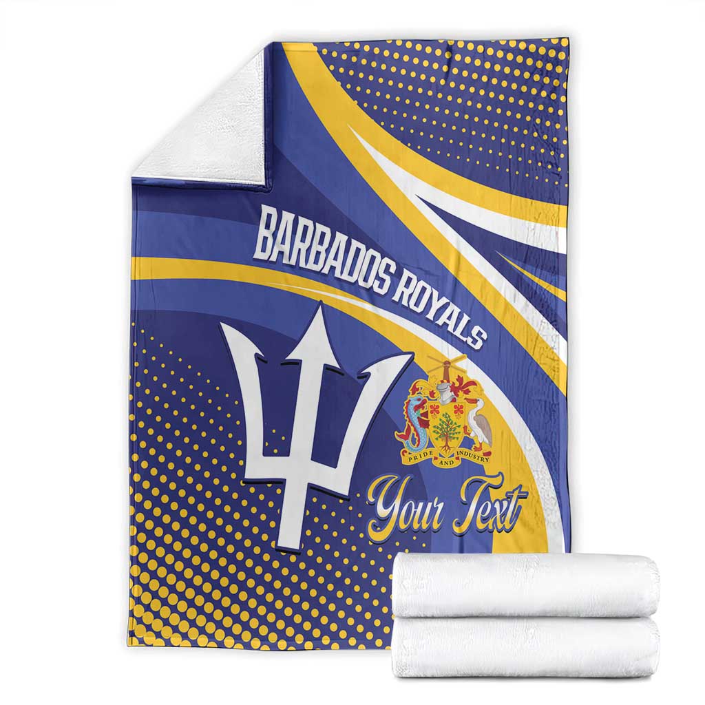 Custom Barbados Royals Cricket Blanket Go Champions Tridents Yellow Version