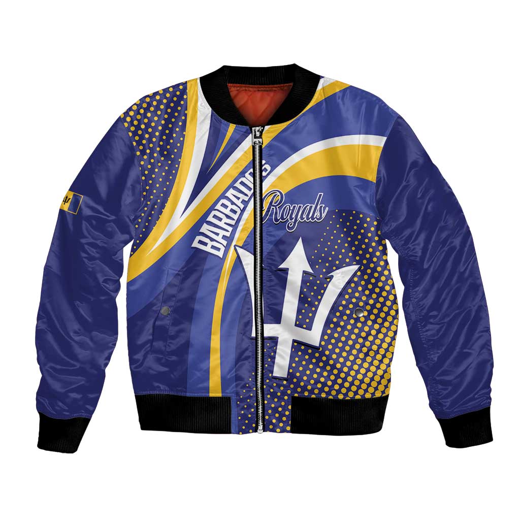 Custom Barbados Royals Cricket Bomber Jacket Go Champions Tridents Yellow Version