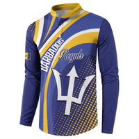 Custom Barbados Royals Cricket Button Sweatshirt Go Champions Tridents Yellow Version
