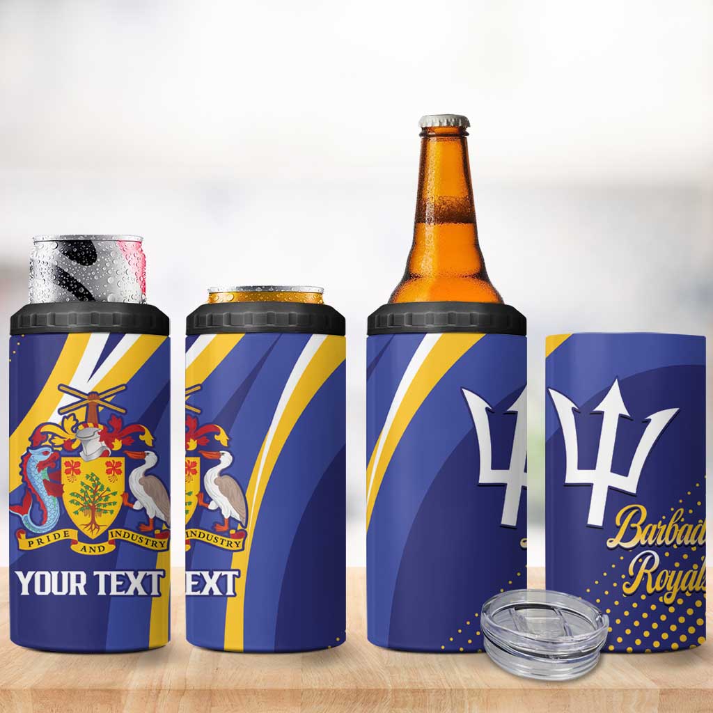 Custom Barbados Royals Cricket 4 in 1 Can Cooler Tumbler Go Champions Tridents Yellow Version