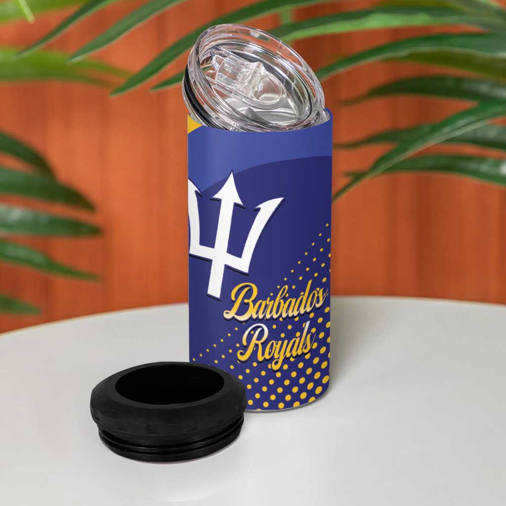 Custom Barbados Royals Cricket 4 in 1 Can Cooler Tumbler Go Champions Tridents Yellow Version