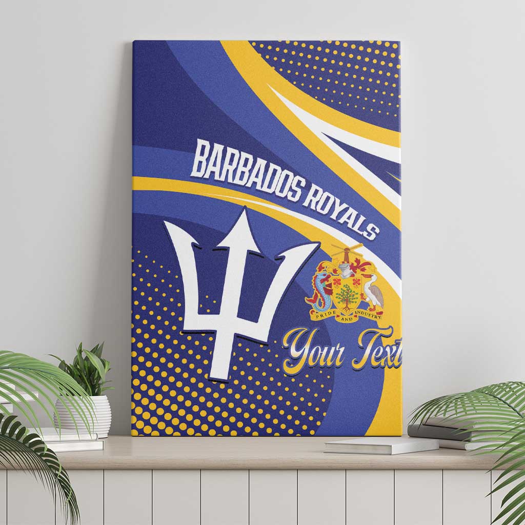 Custom Barbados Royals Cricket Canvas Wall Art Go Champions Tridents Yellow Version