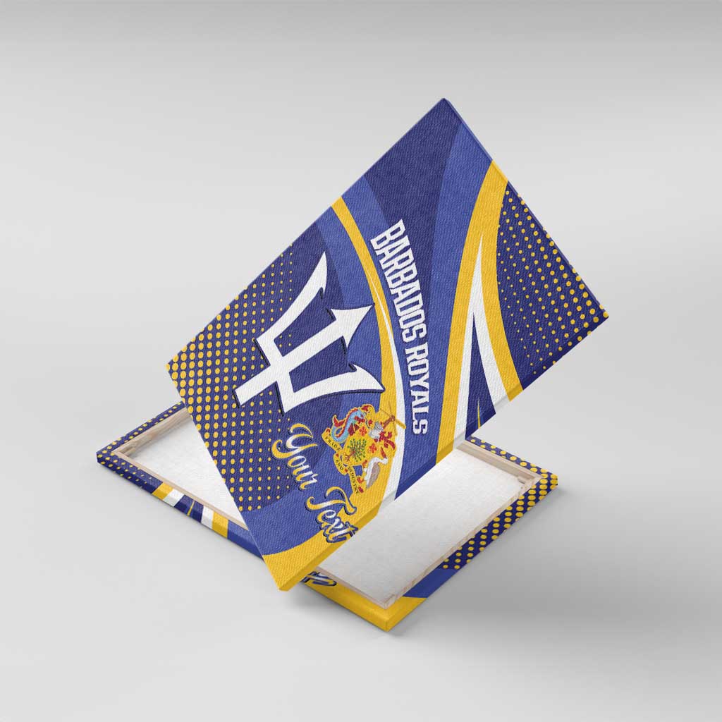 Custom Barbados Royals Cricket Canvas Wall Art Go Champions Tridents Yellow Version