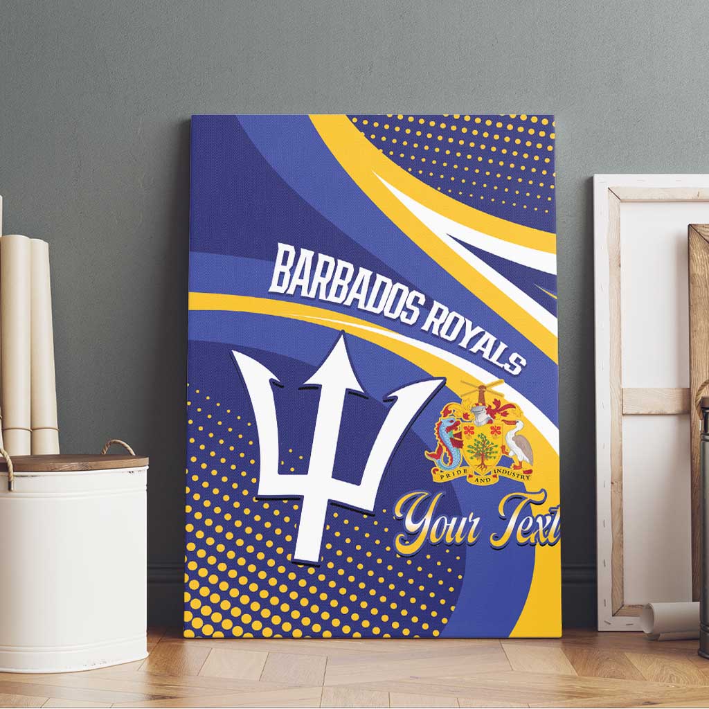 Custom Barbados Royals Cricket Canvas Wall Art Go Champions Tridents Yellow Version